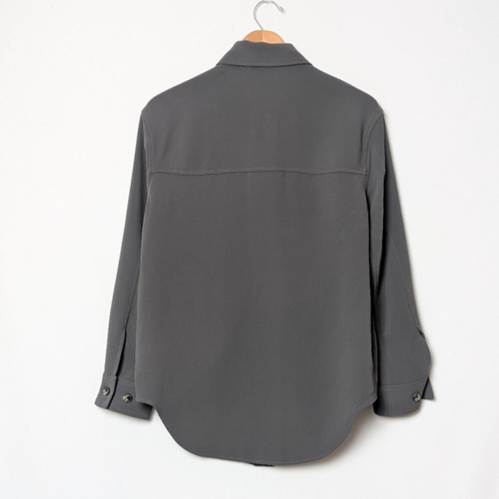 WILFRED Crepette Ganna Shirt Jacket Dark Charcoal Grey XS ARITZIA - Picture 7 of 12